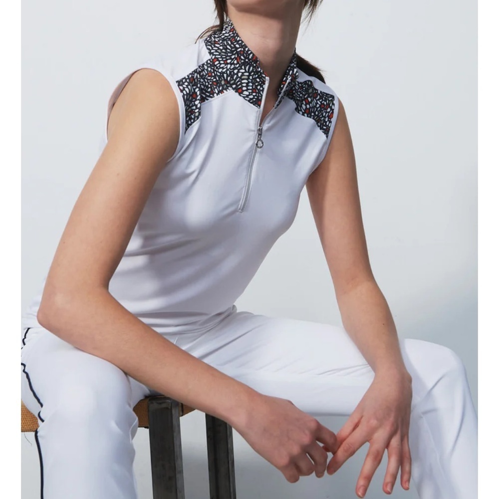 Daily Sports Imola Sleeveless Half Neck Polo White